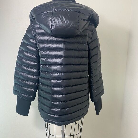Women's Calvin Klein Black Puffer Jacket with hood Down Filling - Picture 6 of 8